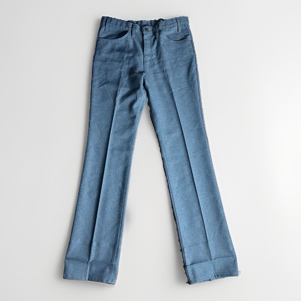 Vintage 80s Levis 517 Bootcut Pants Mens 35*x36 Gray Dacron Polyester Saddleman
